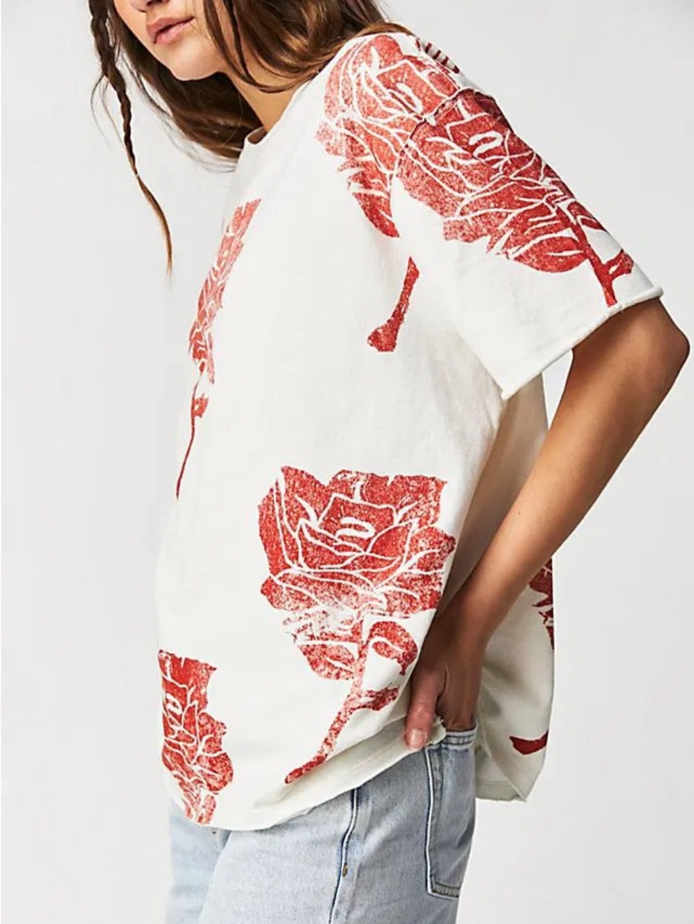 We The Free People Painted Floral Tee